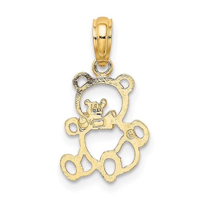 Million Charms 14K Two-Tone Teddy Bear With Bow Tie Charm