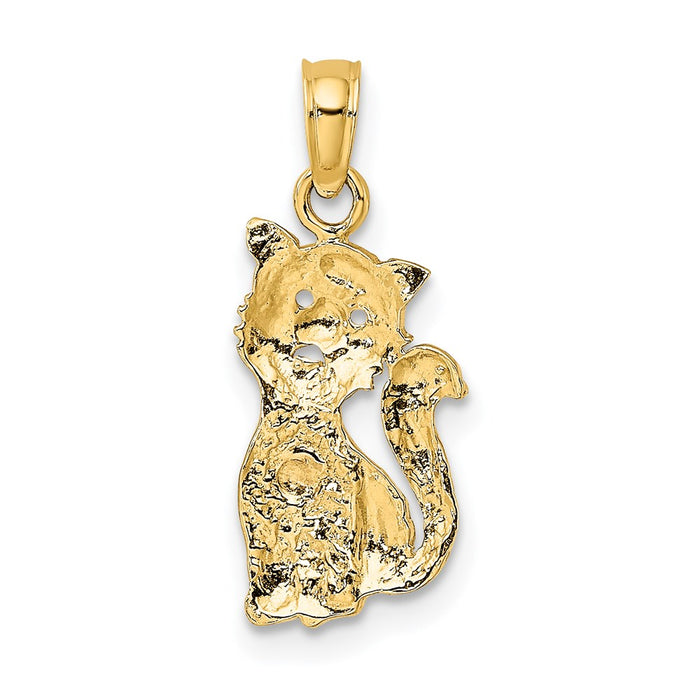 Million Charms 14K Two-Tone Cat With Heart Charm