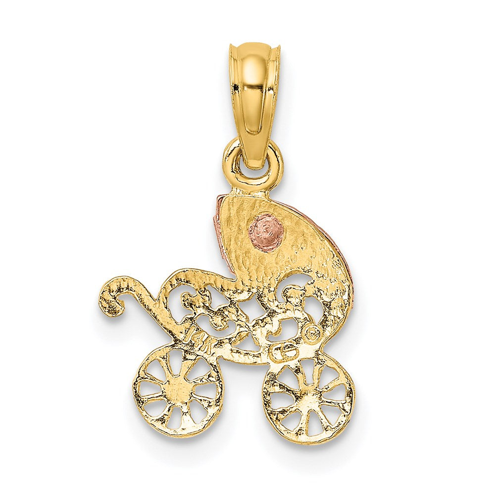 Million Charms 14K Two-Tone Baby Stroller With Visor Charm