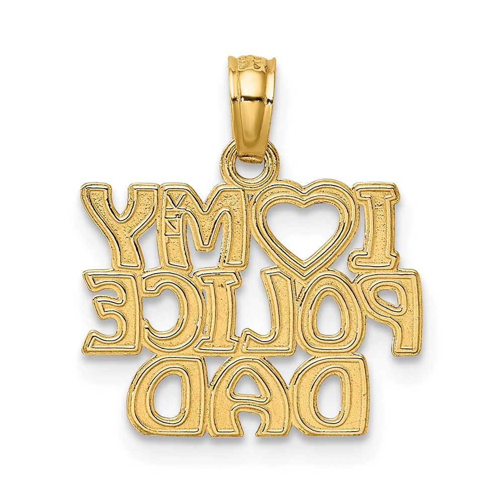 Million Charms 14K Yellow Gold Themed I Love My Police Dad Charm