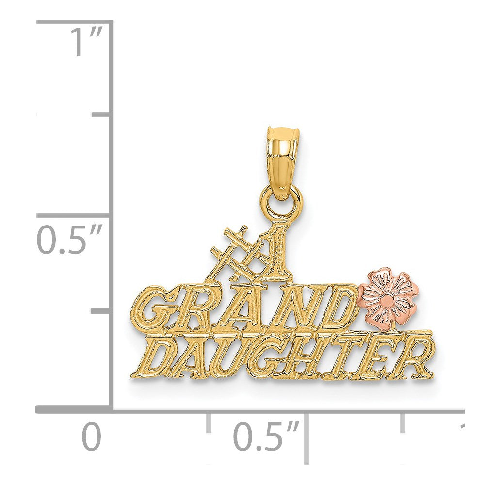 Million Charms 14K Two-Tone #1 Granddaughter With Flowers Charm