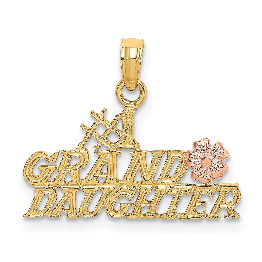 Million Charms 14K Two-Tone #1 Granddaughter With Flowers Charm