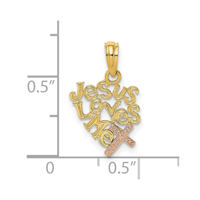 Million Charms 14K Two-Tone Jesus Loves Me Charm