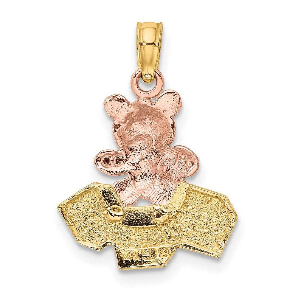 Million Charms 14K Two-Tone Teddy Bear With Abc Blocks Charm