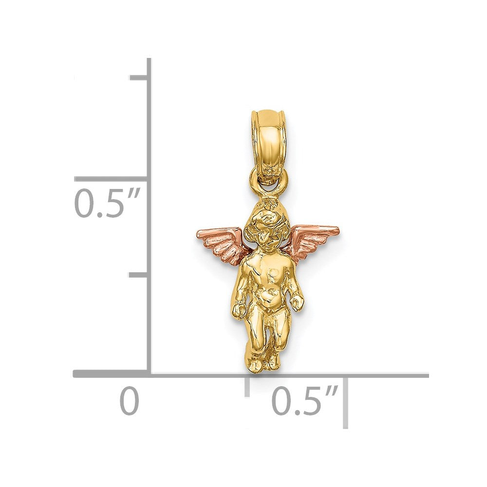 Million Charms 14K Two-Tone 3-D Mini Guardian Angel Charm