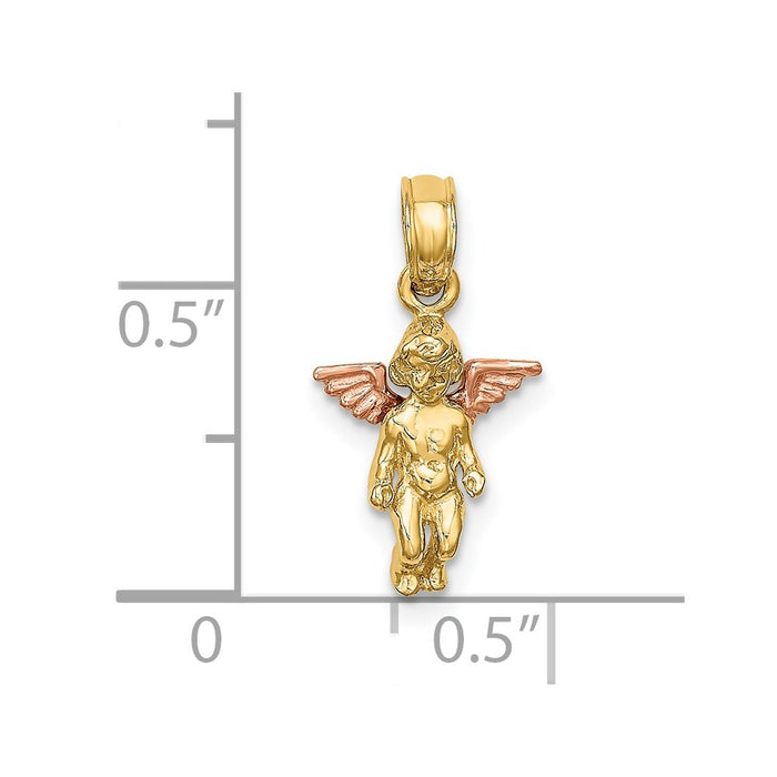 Million Charms 14K Two-Tone 3-D Mini Guardian Angel Charm