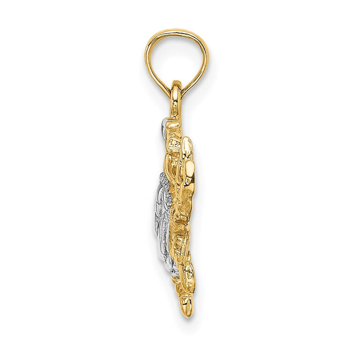 Million Charms 14K Yellow Gold Themed With Rhodium-Plated Charm Blue Crab Charm