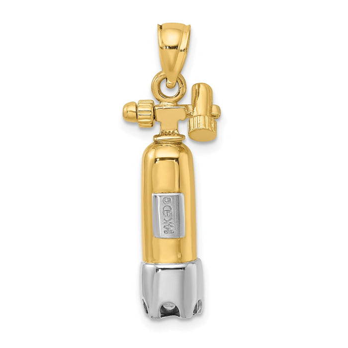 Million Charms 14K Two-Tone 3-D Single Scuba Tank Charm