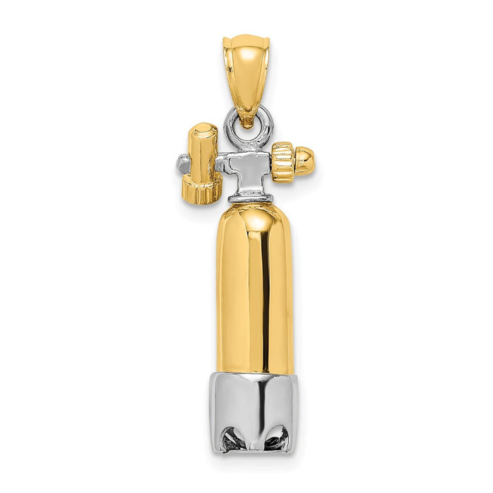 Million Charms 14K Two-Tone 3-D Single Scuba Tank Charm