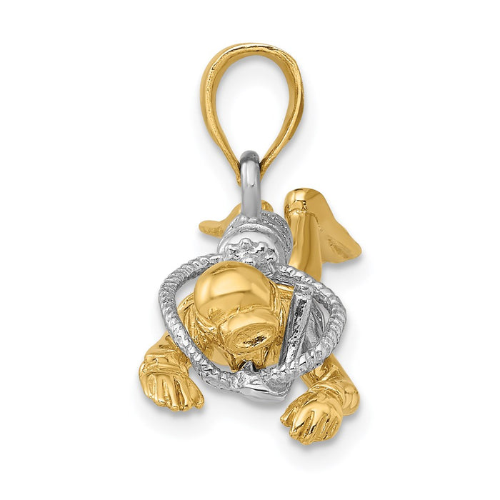 Million Charms 14K Rhodium-Plated 3-D Male Scuba Diver Charm