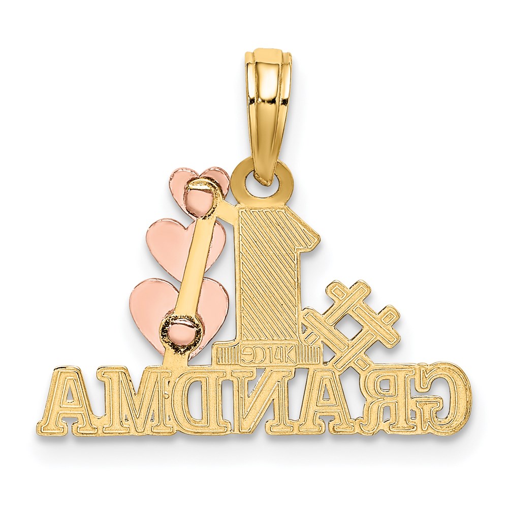 Million Charms 14K Two-Tone #1 Grandma With Three Hearts Charm
