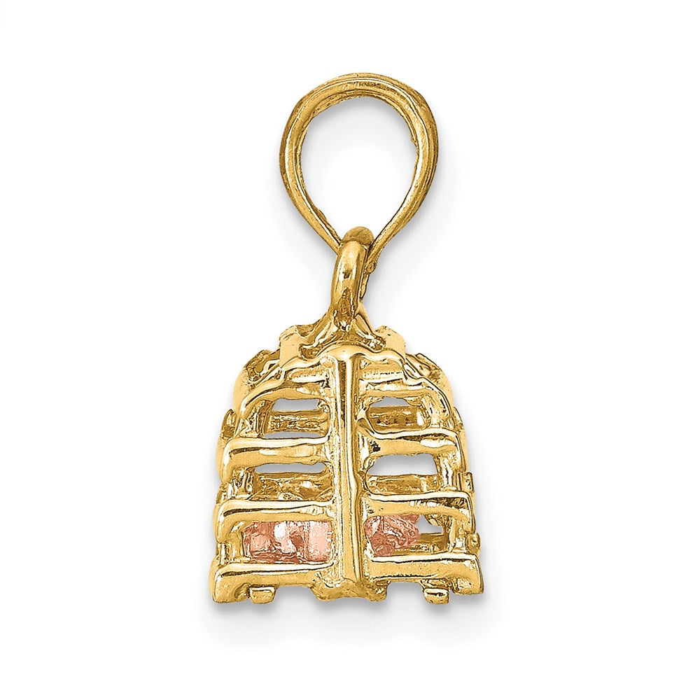 Million Charms 14K Two-Tone Moveable 3-D Lobster (Pink) In Trap