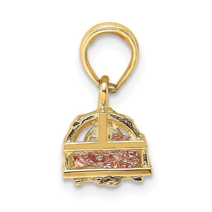 Million Charms 14K Two-Tone Moveable 3-D Lobster (Pink) In Trap