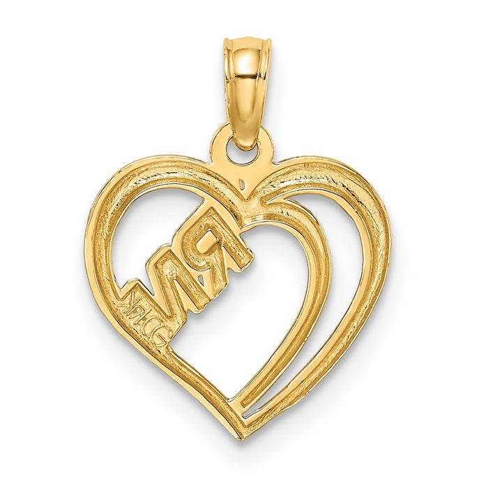 Million Charms 14K Yellow Gold Themed With Rhodium-Plated RN (Registered Nurse) Inside Double Hearts Charm