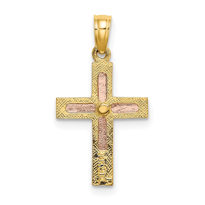 Million Charms 14K Two-Tone Polished Relgious Cross Charm