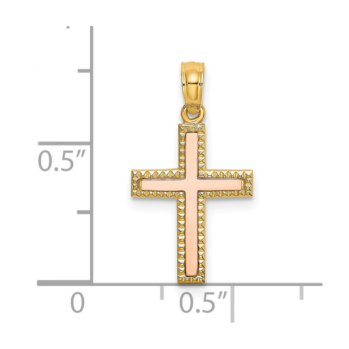 Million Charms 14K Two-Tone Polished Relgious Cross Charm