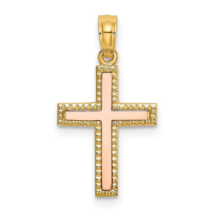 Million Charms 14K Two-Tone Polished Relgious Cross Charm