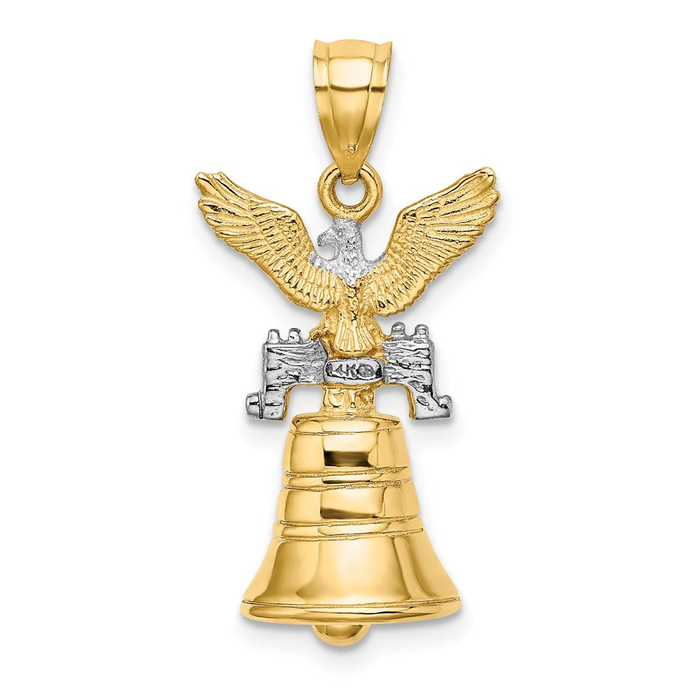 Million Charms 14K 3-D Moveable Liberty Bell With Crack & Eagle Top Charm