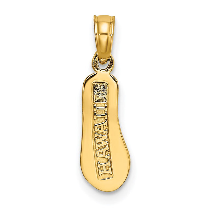 Million Charms 14K Yellow Gold Themed With Rhodium-Plated Hawaii Single Flip-Flop Charm