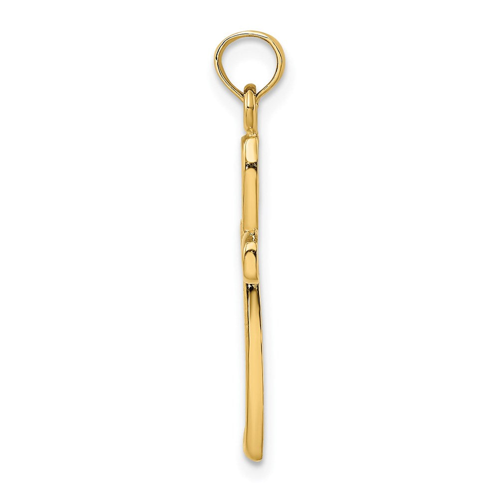 Million Charms 14K Yellow Gold Themed With Rhodium-Plated Filigree Relgious Cross Charm