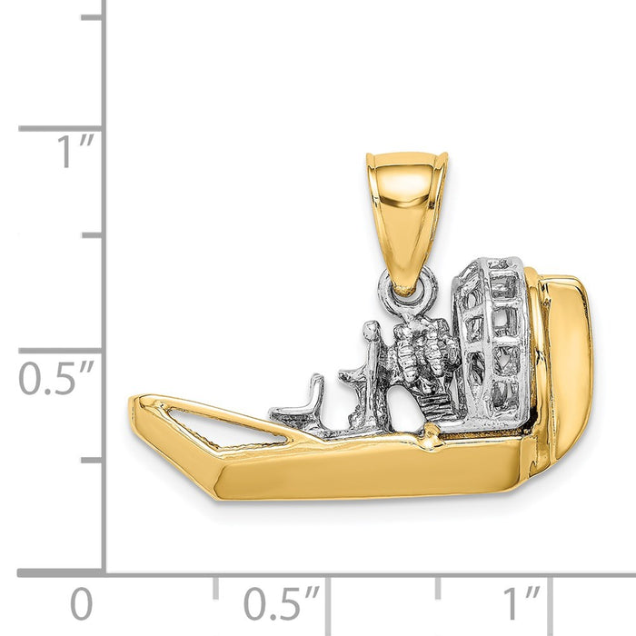 Million Charms 14K Two-Tone 3-D Airboat Charm