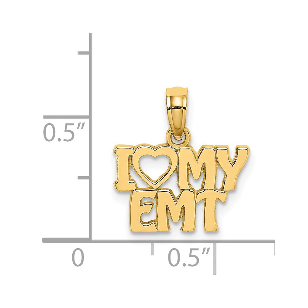 Million Charms 14K Yellow Gold Themed I Love My Emt Charm