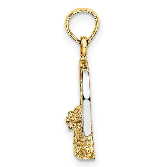 Million Charms 14K Yellow Gold Themed With Rhodium-Plated & 2-D Nantucket Basket Charm
