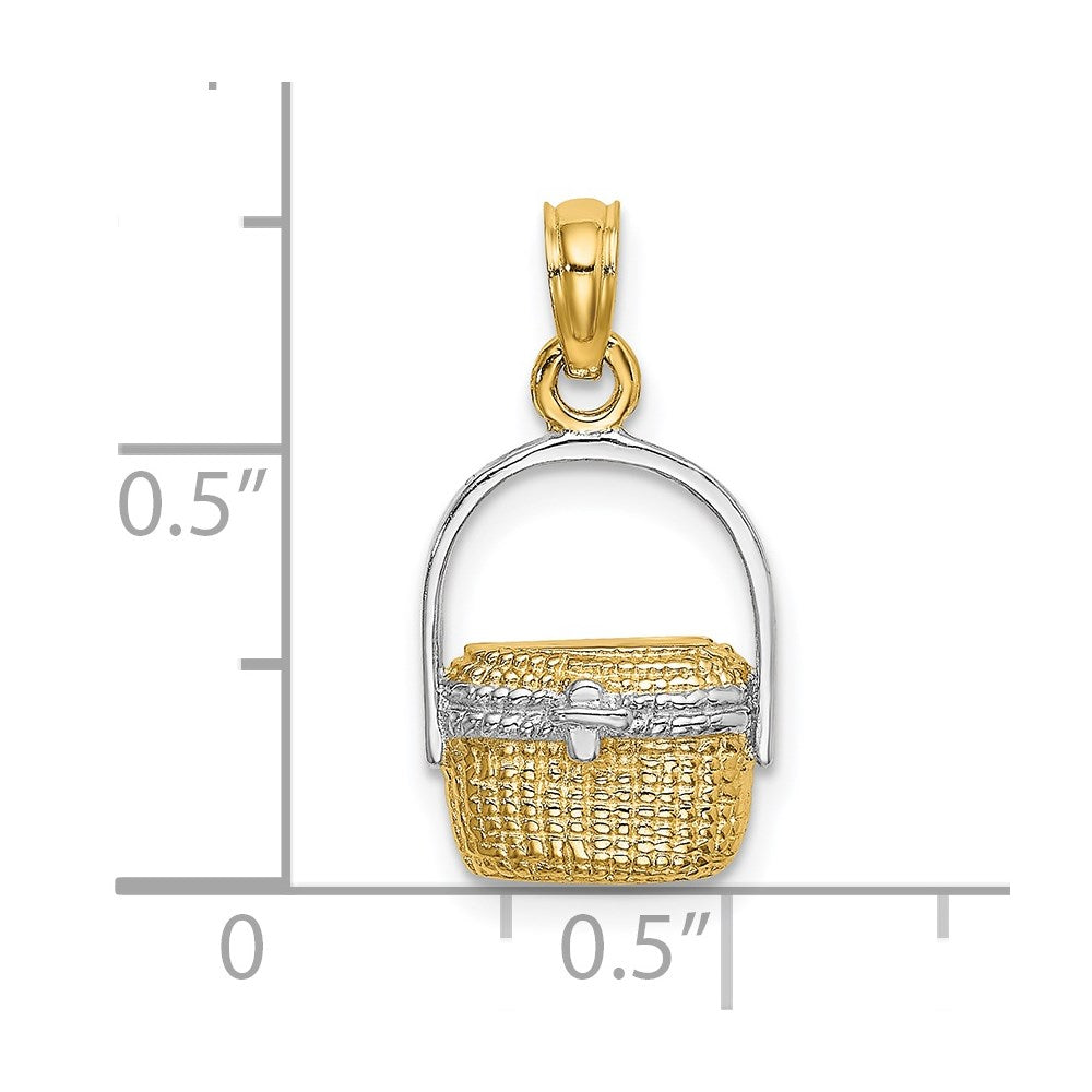 Million Charms 14K Yellow Gold Themed With Rhodium-Plated & 2-D Nantucket Basket Charm