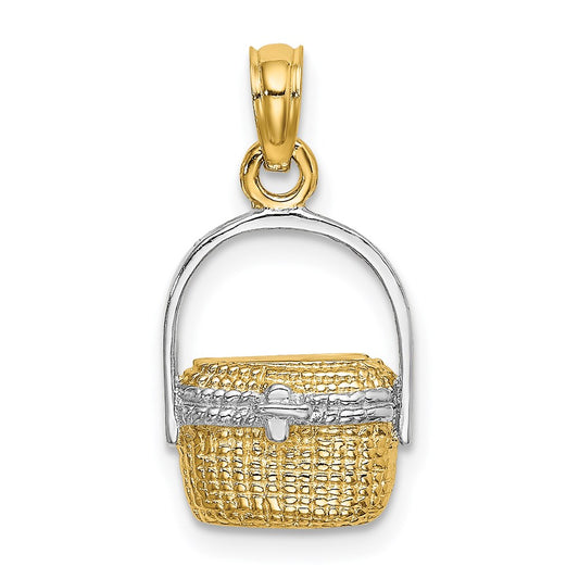 Million Charms 14K Yellow Gold Themed With Rhodium-Plated & 2-D Nantucket Basket Charm