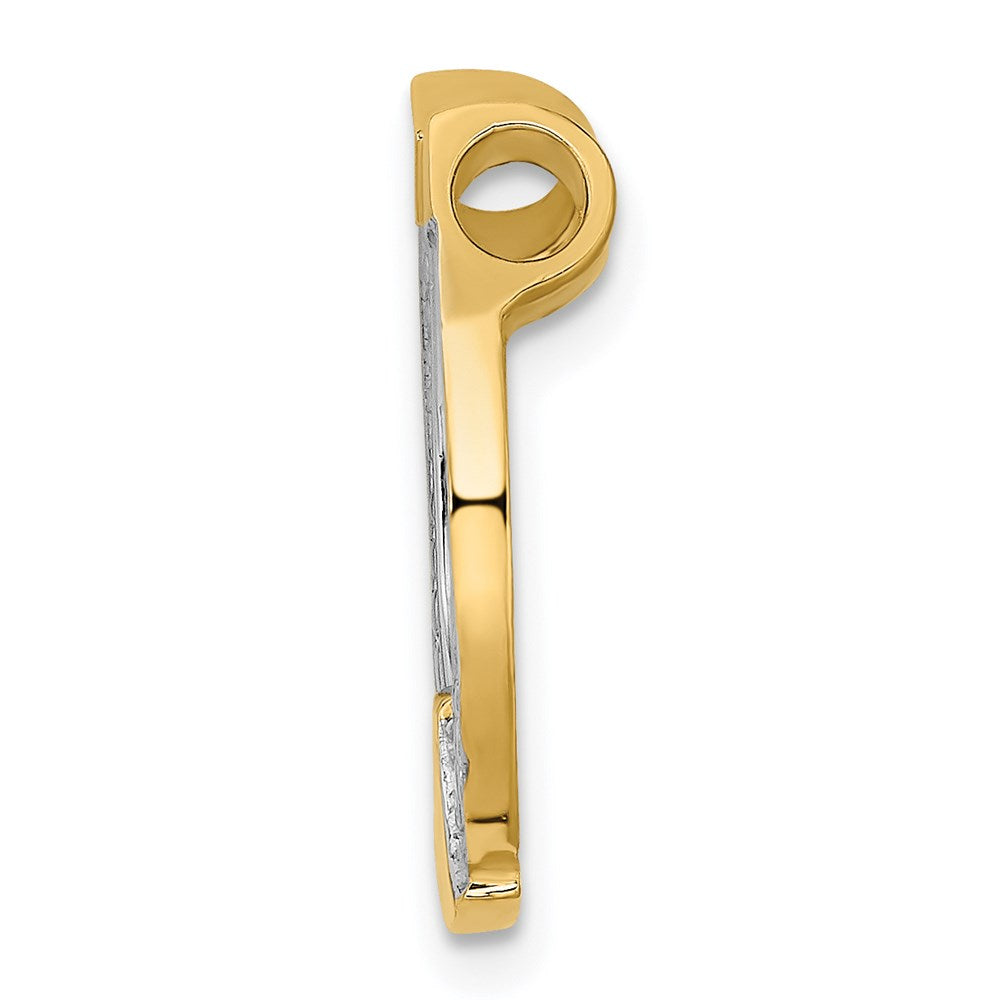Million Charms 14K Yellow Gold Themed With Rhodium-Plated Horseshoe Charm