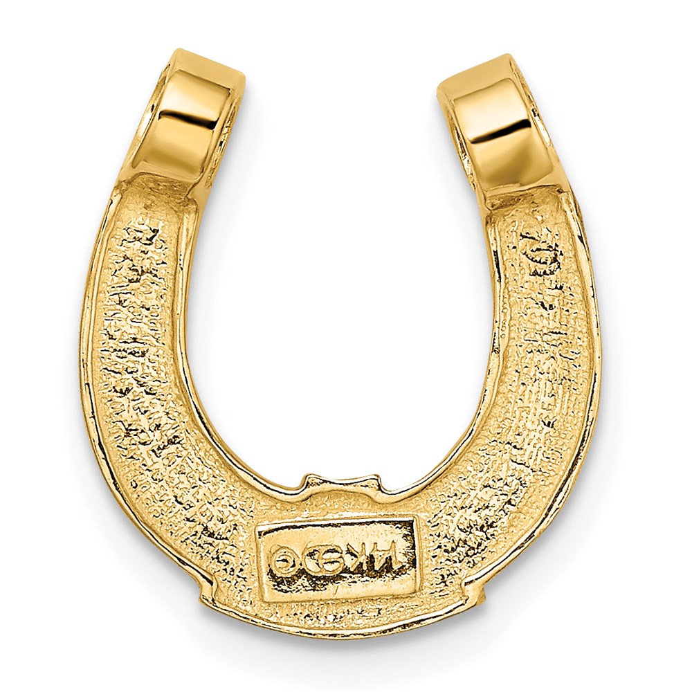 Million Charms 14K Yellow Gold Themed With Rhodium-Plated Horseshoe Charm