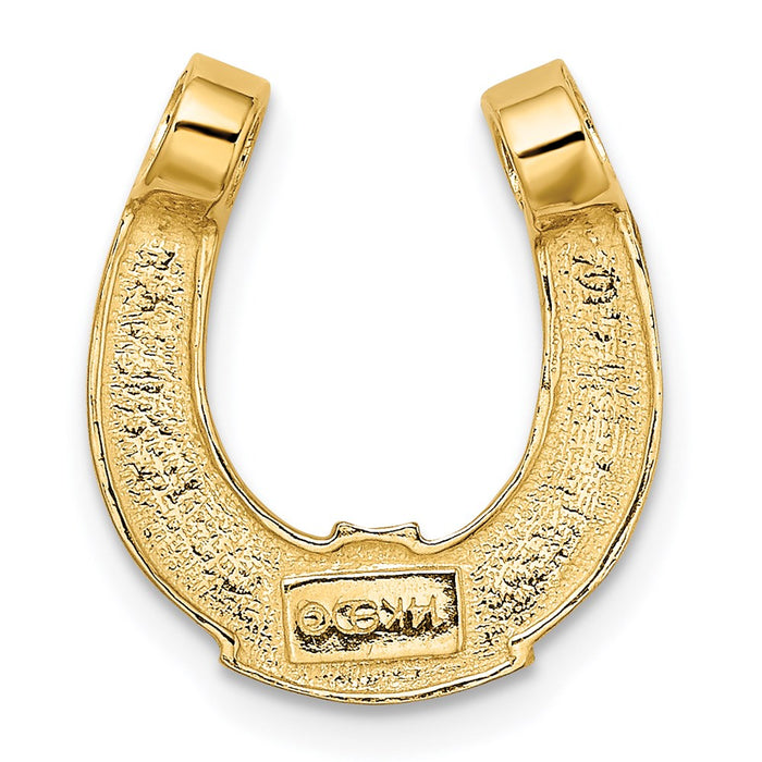 Million Charms 14K Yellow Gold Themed With Rhodium-Plated Horseshoe Charm
