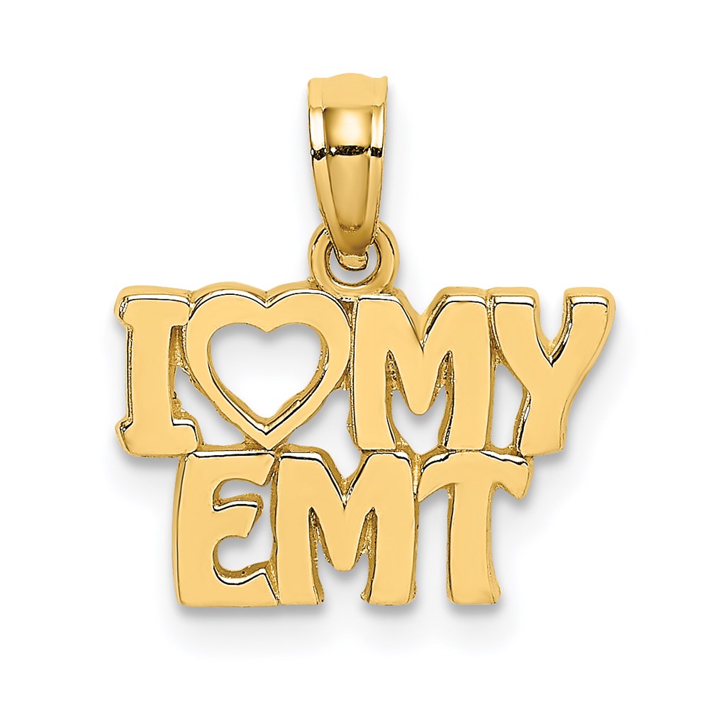 Million Charms 14K Yellow Gold Themed I Love My Emt Charm