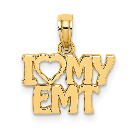 Million Charms 14K Yellow Gold Themed I Love My Emt Charm
