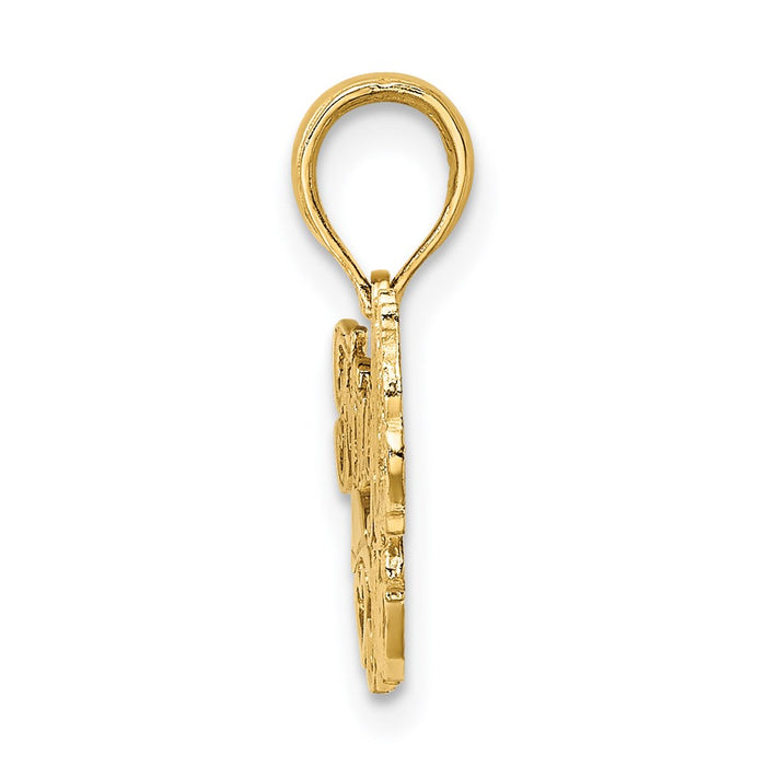 Million Charms 14K Yellow Gold Themed Firefighter'S Mom Charm