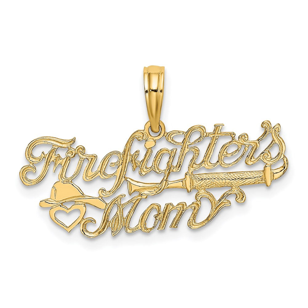Million Charms 14K Yellow Gold Themed Firefighter'S Mom Charm