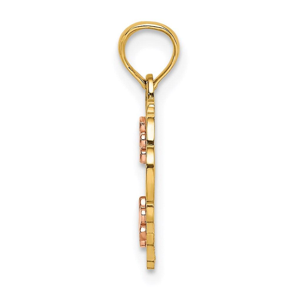 Million Charms 14K Two-Tone & Diamond-Cut #1 God Mother In Heart Charm
