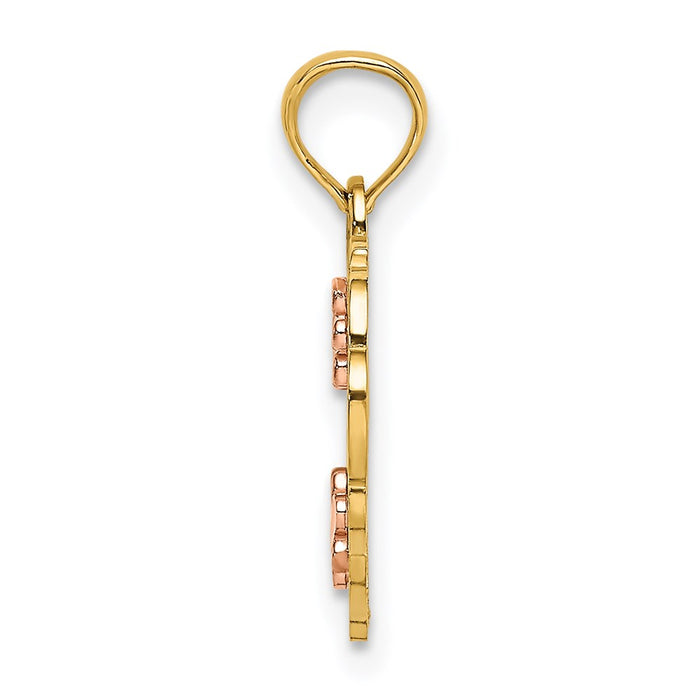 Million Charms 14K Two-Tone & Diamond-Cut #1 God Mother In Heart Charm