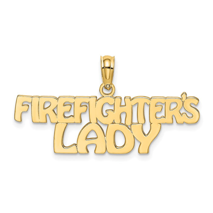 Million Charms 14K Yellow Gold Themed Firefighter'S Lady Charm