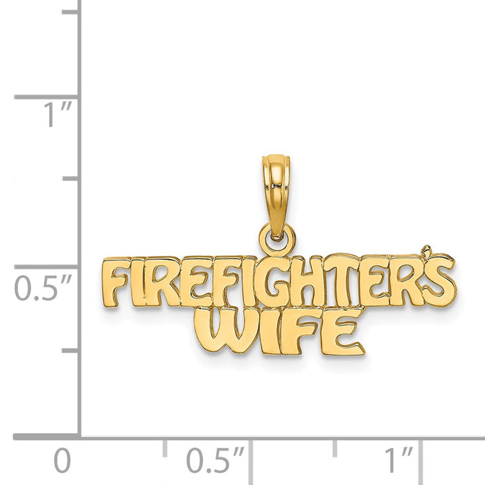 Million Charms 14K Yellow Gold Themed Firefighter'S Wife Charm