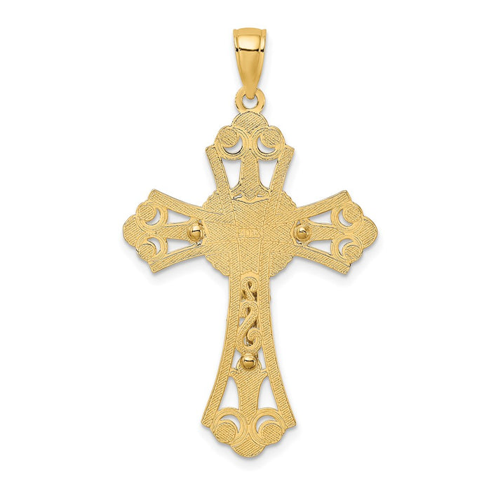 Million Charms 14K Two-Tone Cut-Out Relgious Crucifix Charm