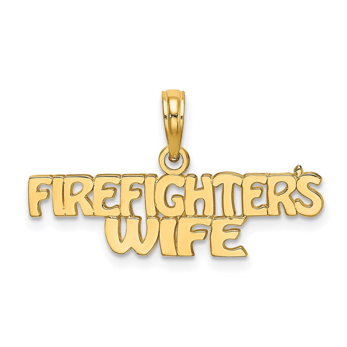 Million Charms 14K Yellow Gold Themed Firefighter'S Wife Charm
