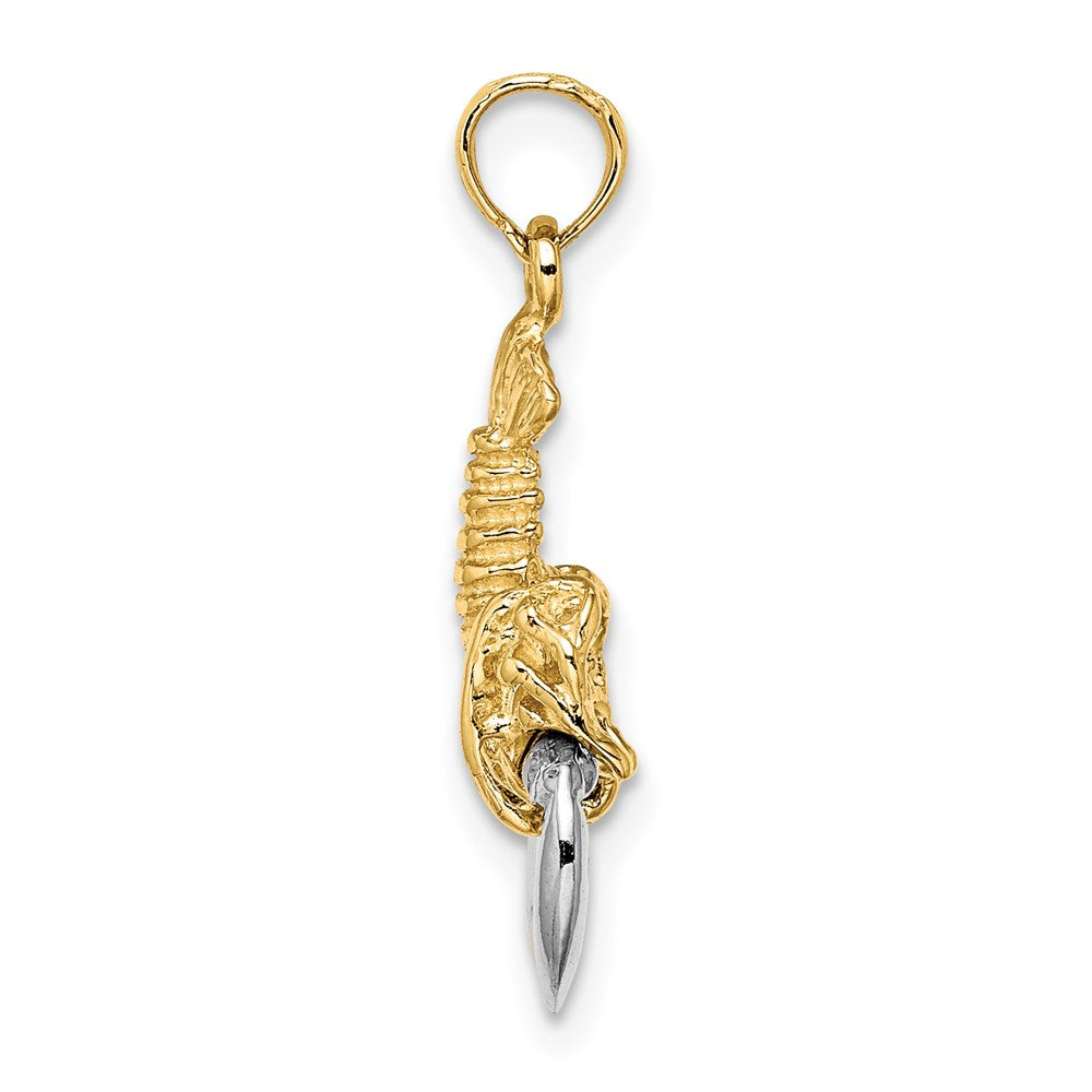 Million Charms 14K With Rhodium-Plated 2-D Moveable Lobster Charm