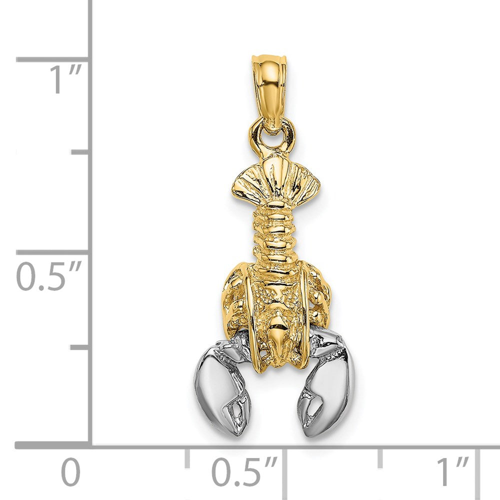 Million Charms 14K With Rhodium-Plated 2-D Moveable Lobster Charm