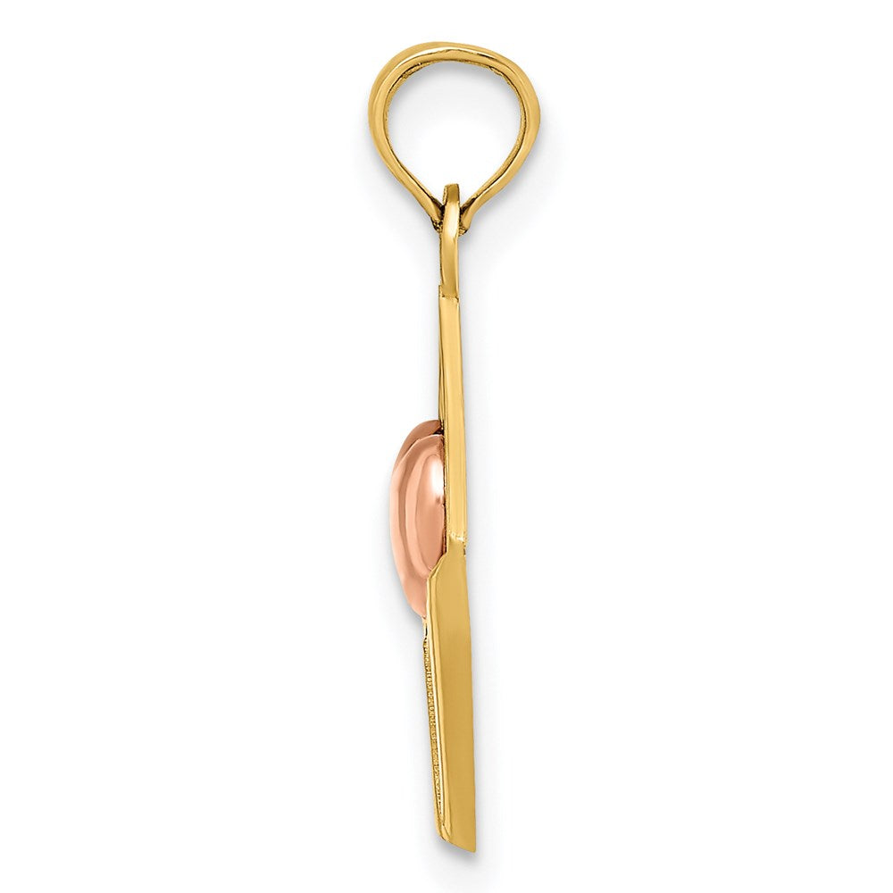 Million Charms 14K Rose & Yellow Gold Themed 3-D Xoxo Envelope Heart Charm