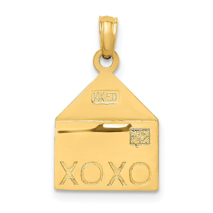 Million Charms 14K Rose & Yellow Gold Themed 3-D Xoxo Envelope Heart Charm