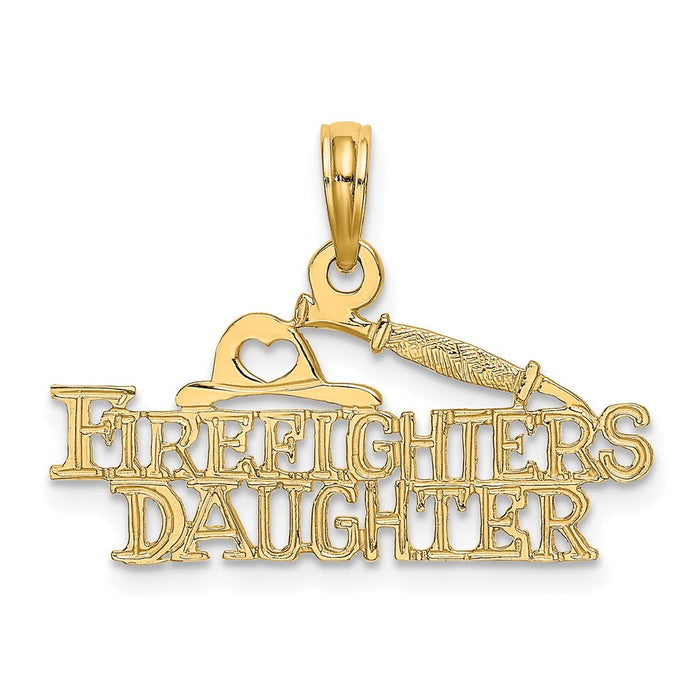 Million Charms 14K Yellow Gold Themed Firefighter'S Daughter Charm