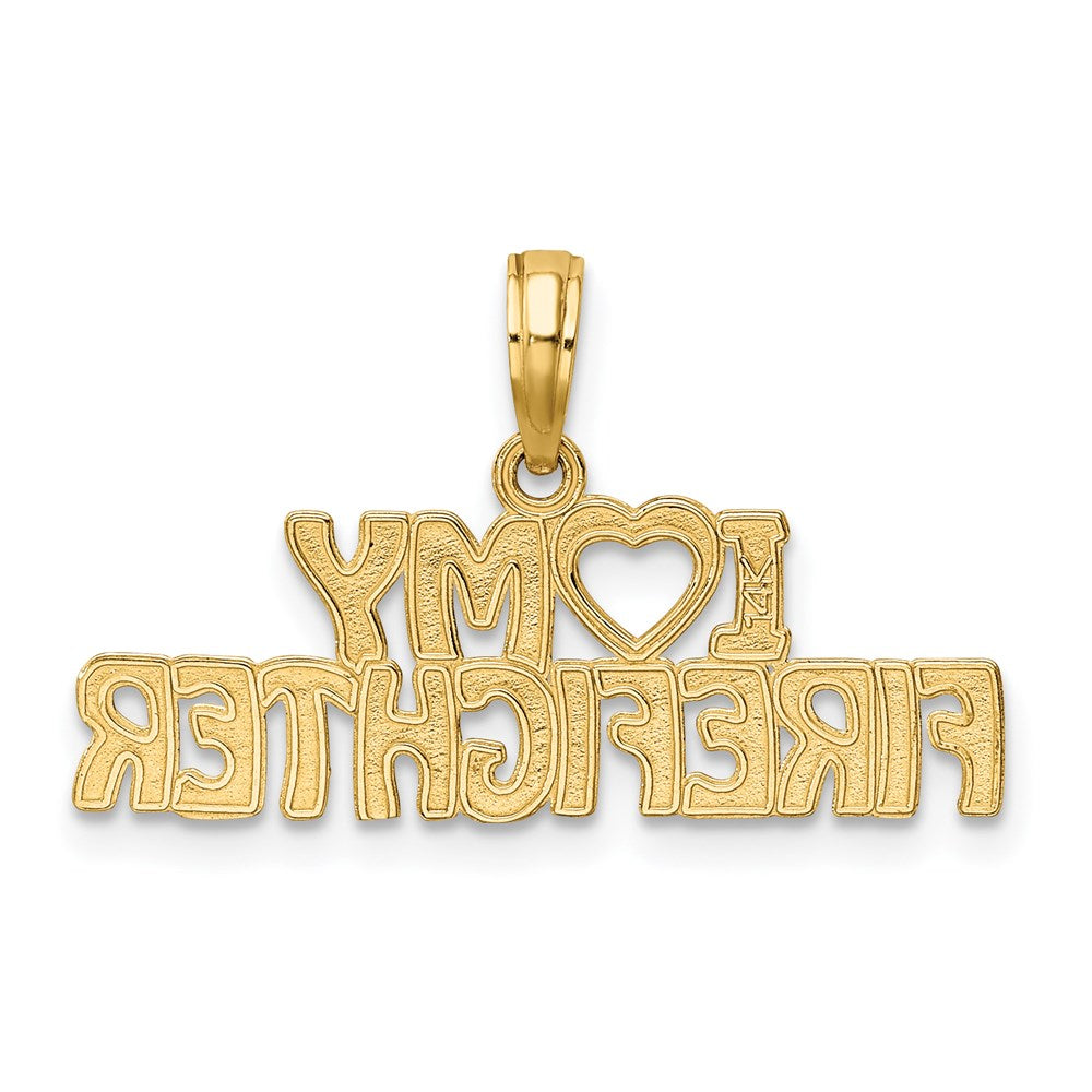 Million Charms 14K Yellow Gold Themed I Love My Firefighter Charm
