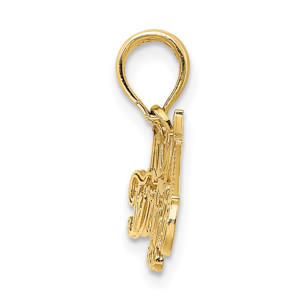 Million Charms 14K Yellow Gold Themed I Love My Firefighter Charm
