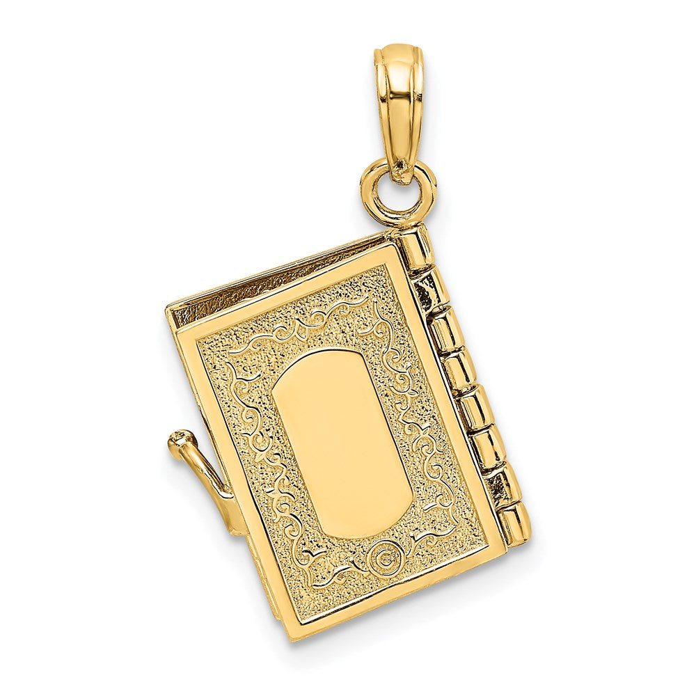 Million Charms 14K Yellow Gold Themed 3-D Angel Cover Book With I Said Prayer For You Charm